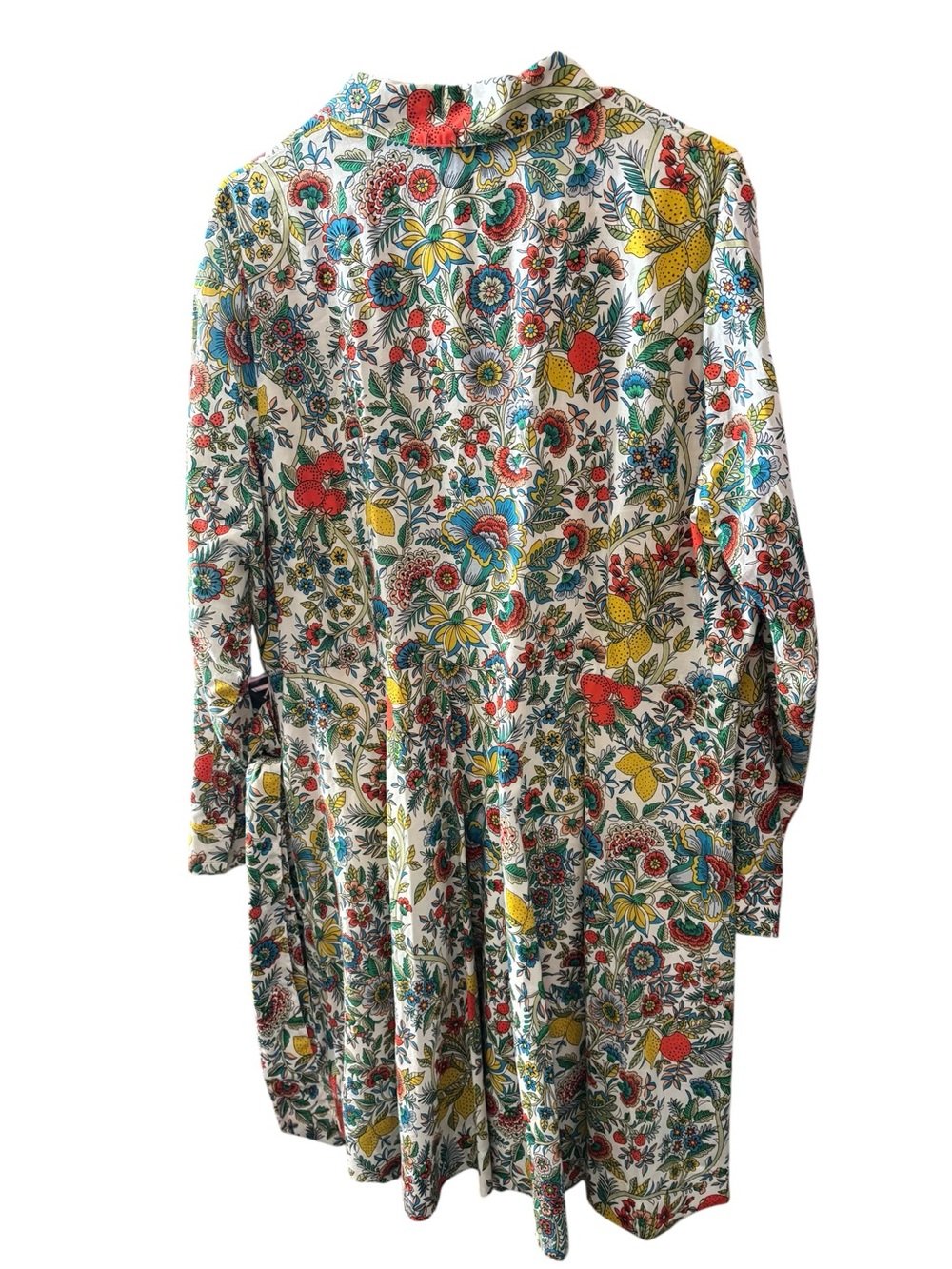 Boden Multicolor Floral Button-Front Dress (White, Red, Yellow, Blue, Green) - Picture 5 of 8